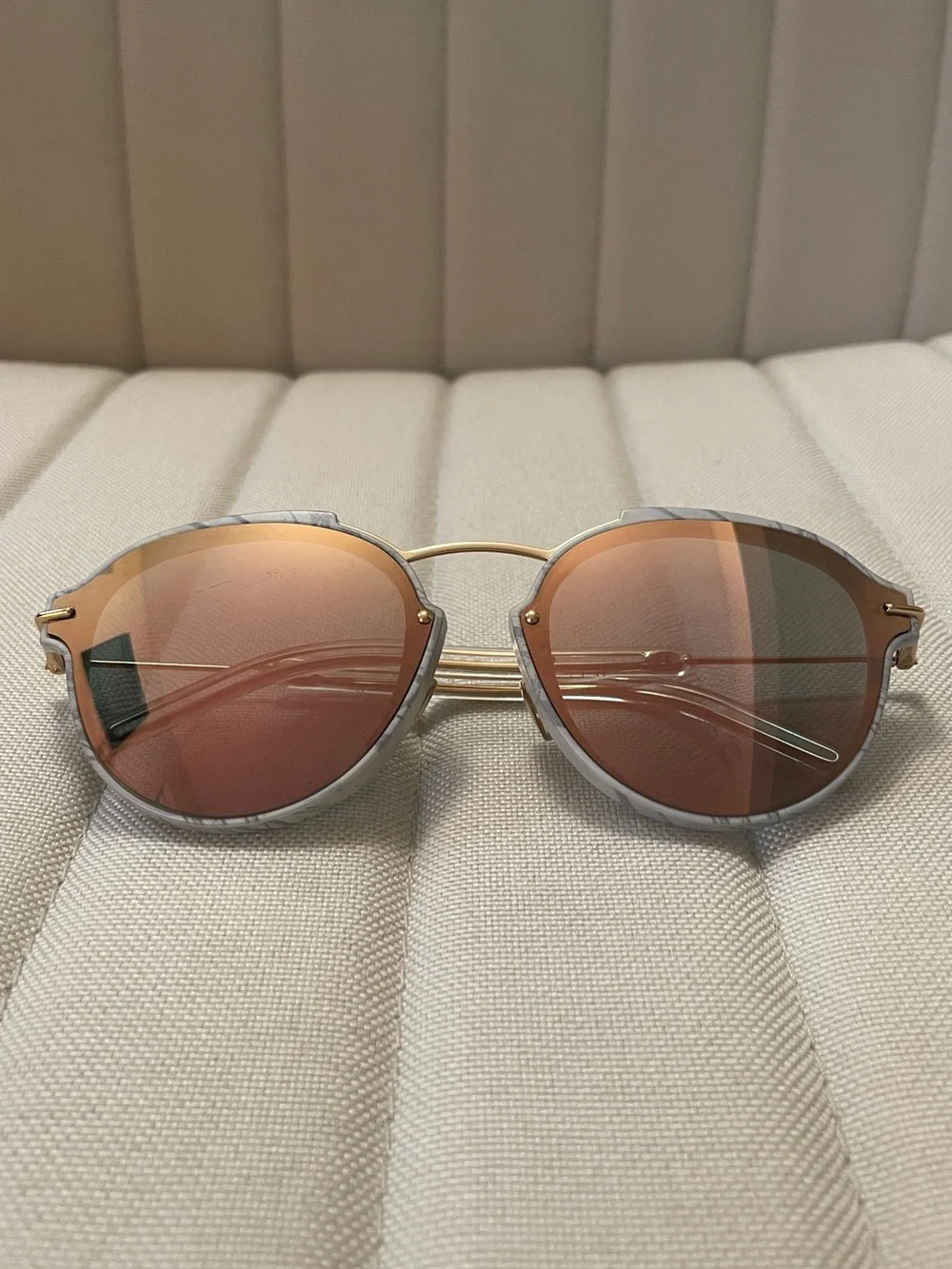 Dior Eclat Grey Marble Pink Mirror Lens Sunglasses